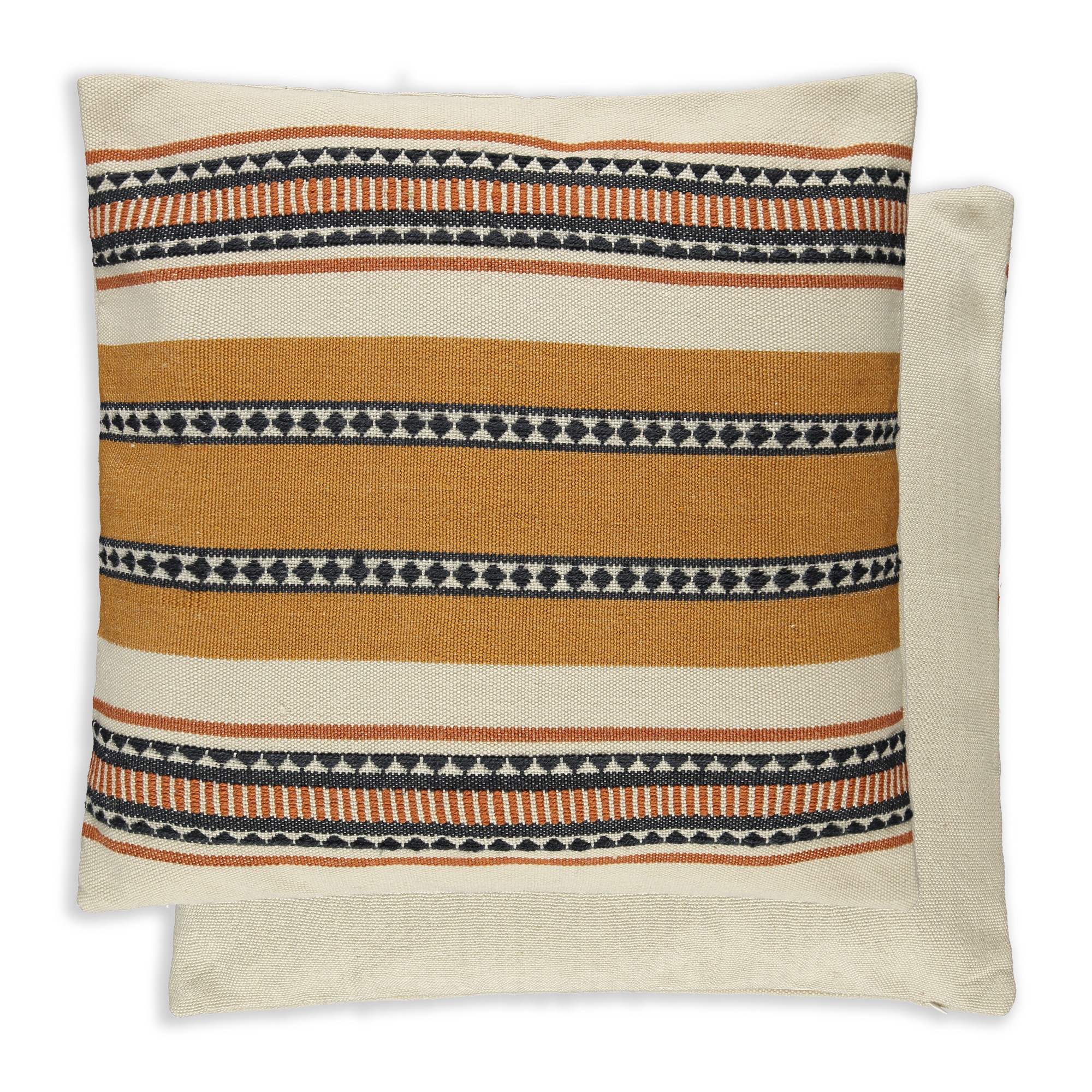 Leona Stripe Indoor Outdoor Cushion By William Yeoward In Ochre Yellow